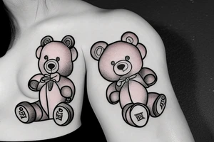 Teddy bear drinking vodka tattoo idea