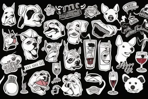 Vinnie pooch drinking tattoo idea