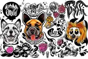 Vinnie pooch drinking tattoo idea