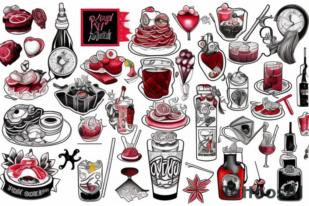 Red velvet drinking tattoo idea