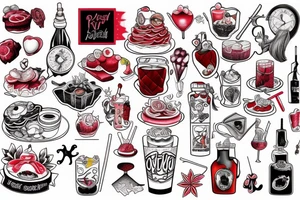 Red velvet drinking tattoo idea