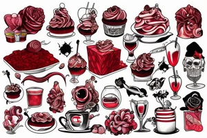 Red velvet drinking tattoo idea