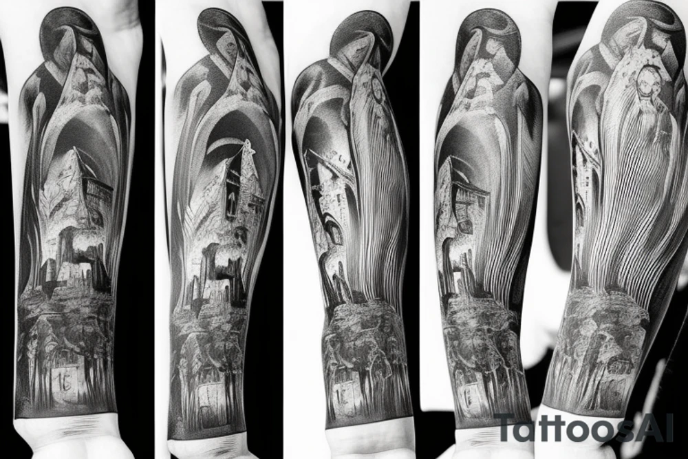 Church on fire tattoo idea