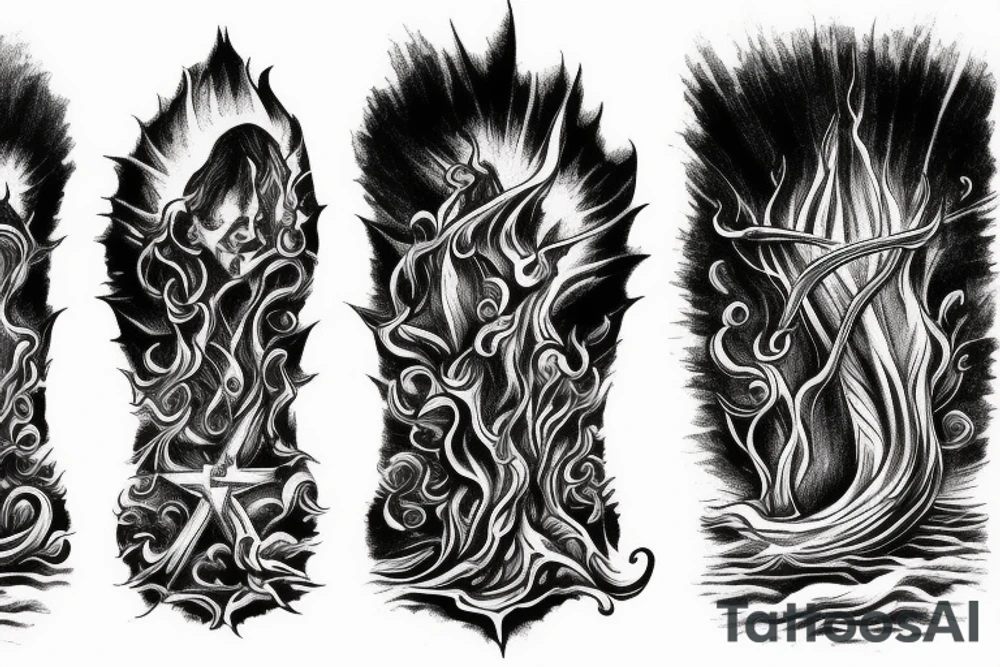 Church on fire tattoo idea