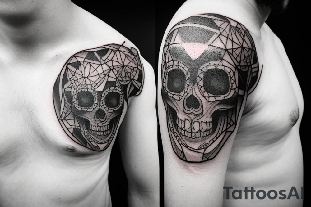 Geometric skull tattoo idea