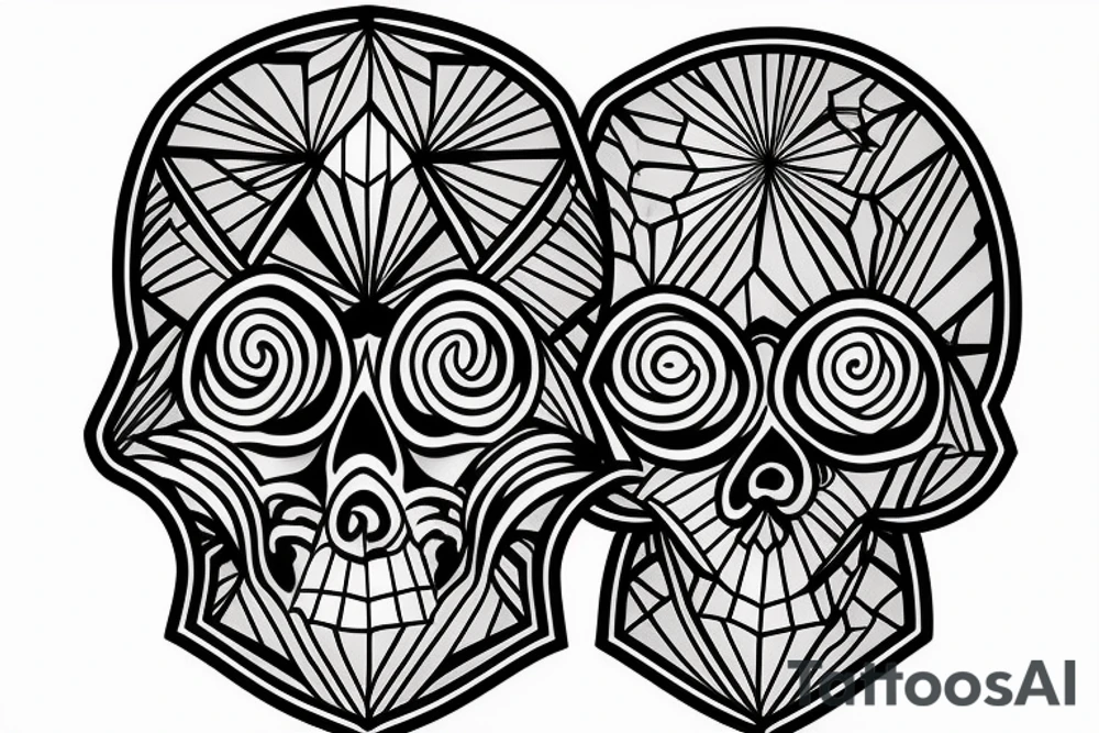 Geometric skull tattoo idea