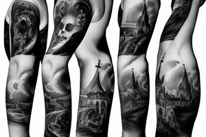 Church on fire tattoo idea