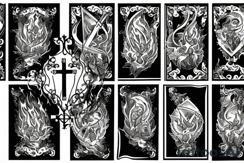 Church on fire tattoo idea