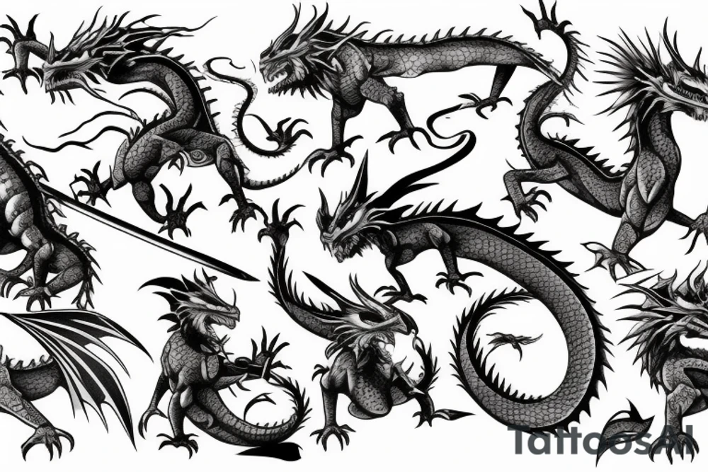 Dragon knight tattoo idea