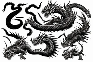 Japanese samurai fighting with Japanese dragon tattoo idea