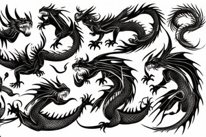Dragon pheonix fight tattoo idea