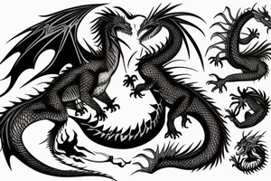 Dragon pheonix fight tattoo idea
