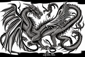 Dragon whit flames tattoo idea