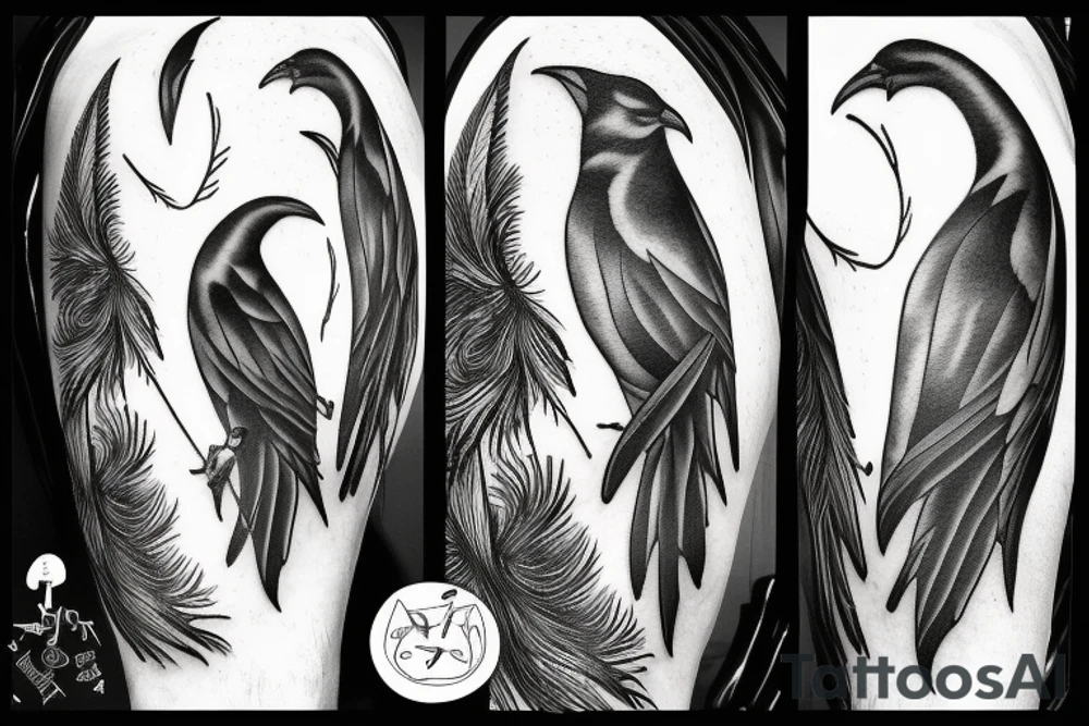 Forest moon raven tattoo idea