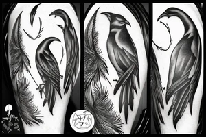 Forest moon raven tattoo idea