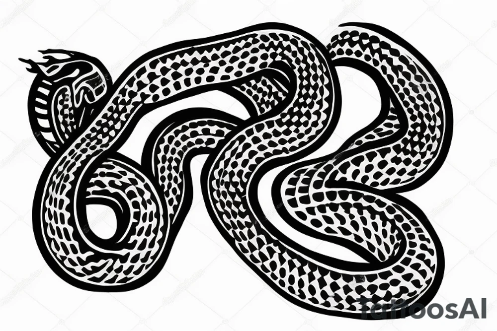 Skeleton Snake in fire tattoo idea