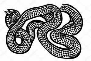 Skeleton Snake in fire tattoo idea