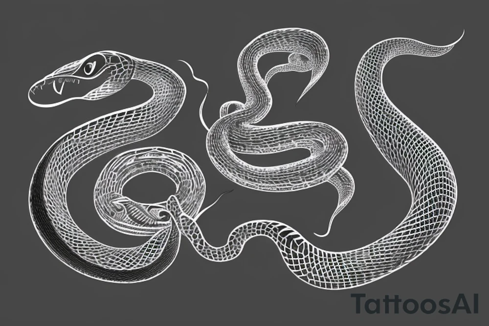 Snake in fire tattoo idea
