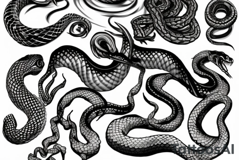 Snake in fire tattoo idea