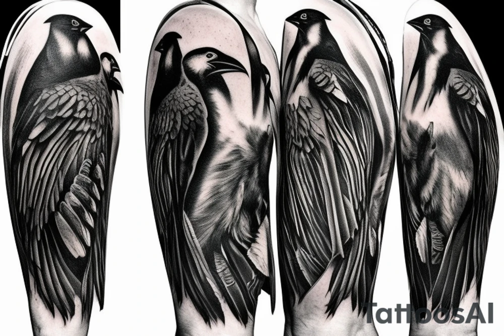 Viking, ship, raven tattoo idea