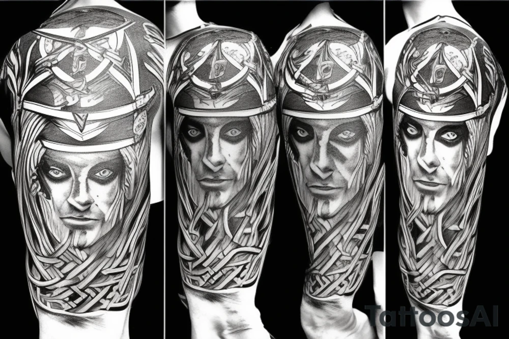 Viking, ship, raven, odin tattoo idea