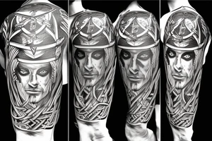 Viking, ship, raven, odin tattoo idea