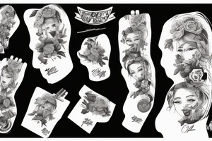 Beaty girl with gun tattoo idea