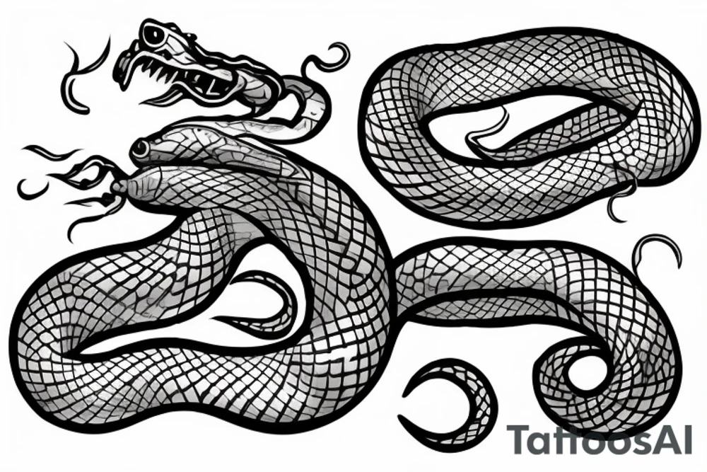 Snake in fire tattoo idea