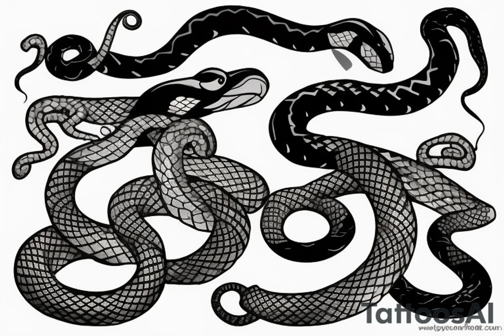 Snake in fire tattoo idea