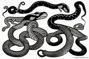 Snake in fire tattoo idea