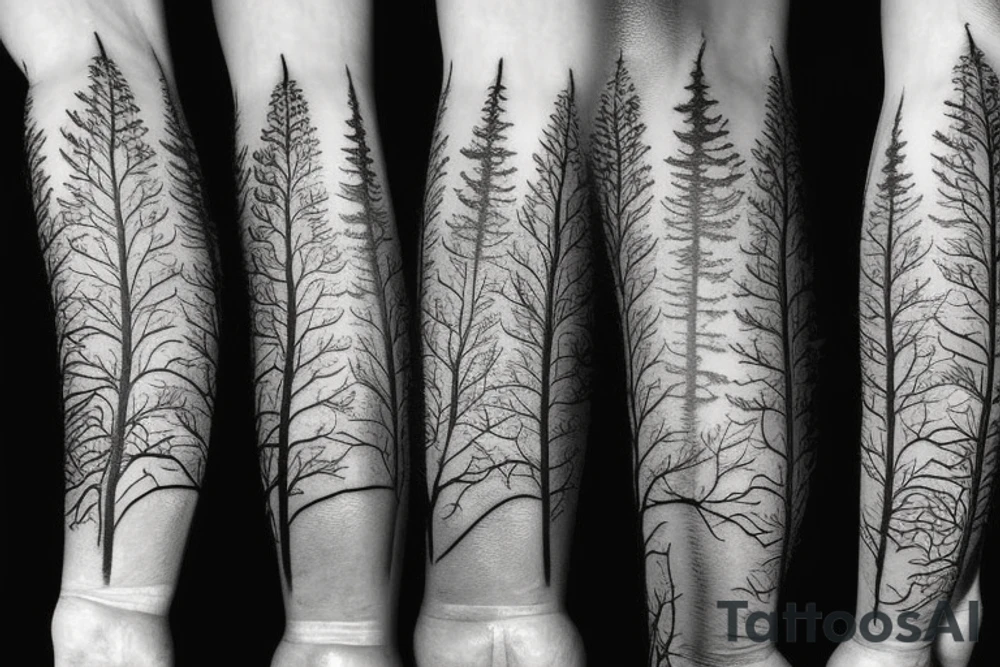 Forest and moon tattoo idea