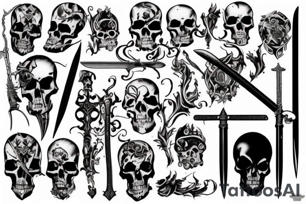 Death with sword tattoo idea