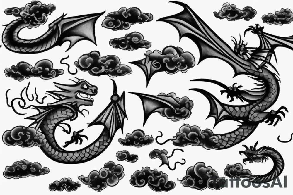 Dragon of cloud tattoo idea