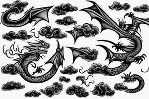 Dragon of cloud tattoo idea
