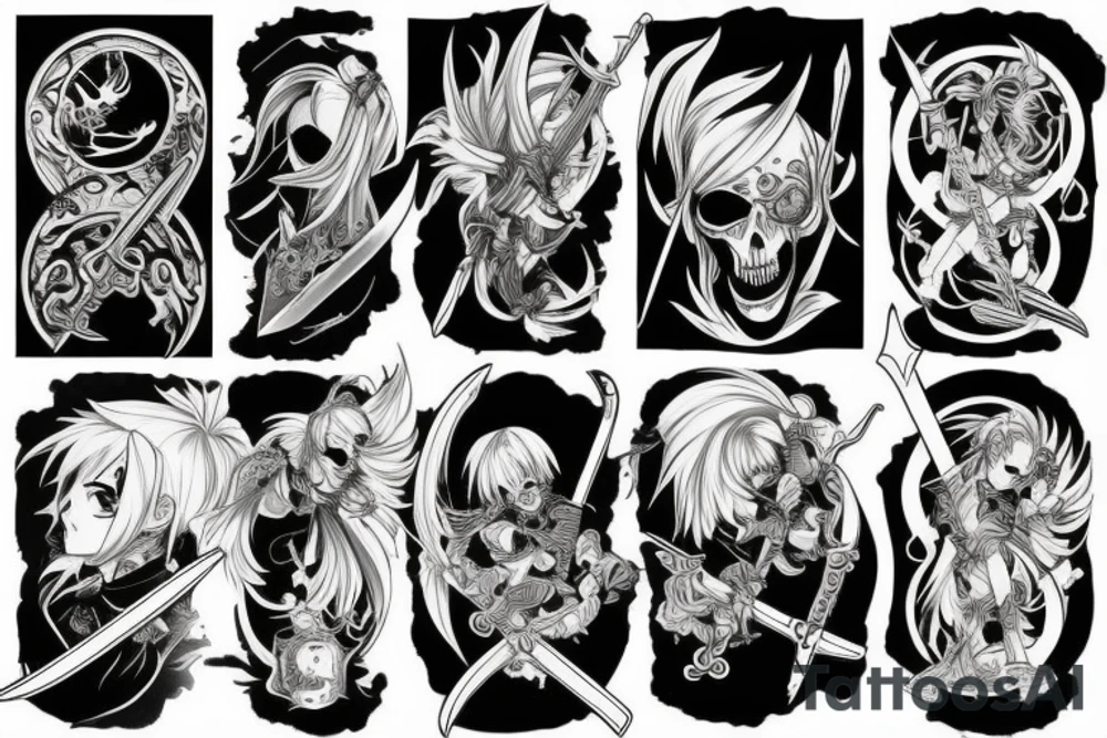 Death with sword anime tattoo idea
