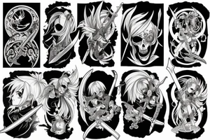 Death with sword anime tattoo idea