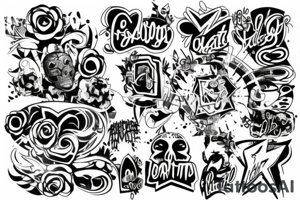 Graffiti on the street tattoo idea