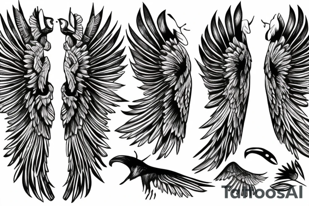Fingers wings tattoo idea