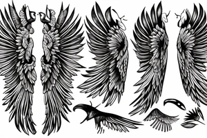 Fingers wings tattoo idea