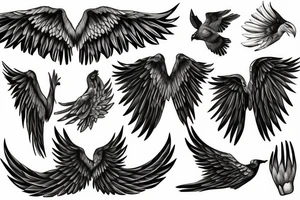 Fingers wings tattoo idea