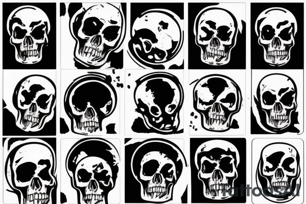 skull with ballistic helmet tattoo idea