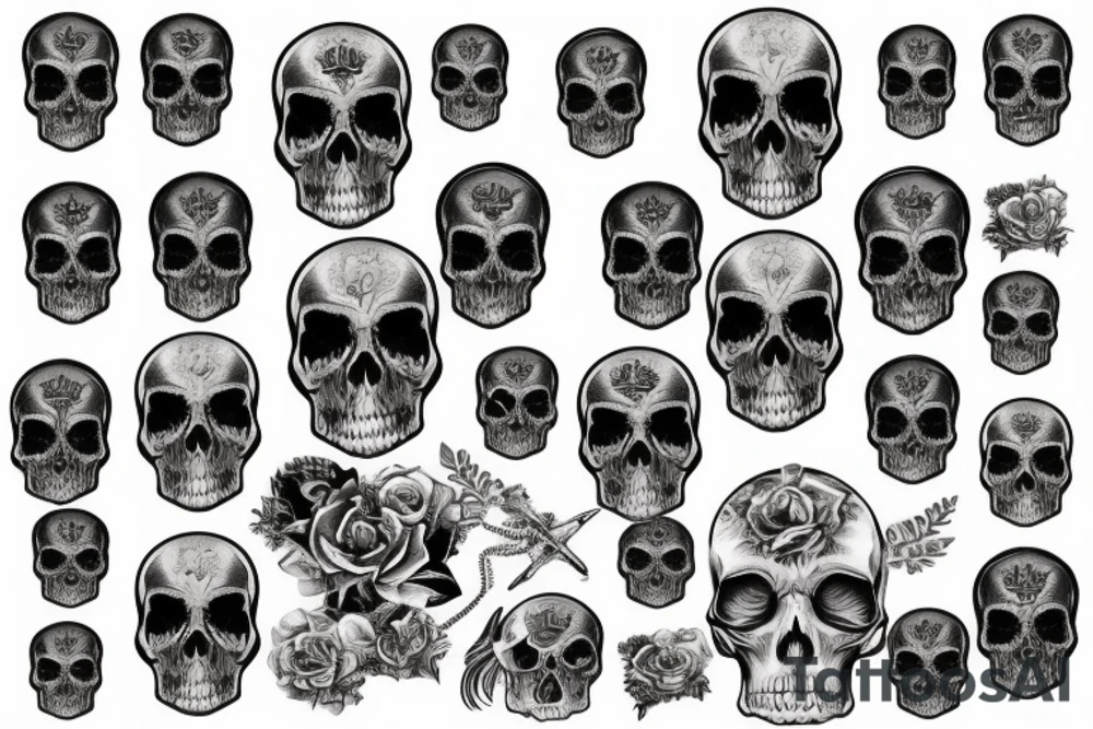 skull with military tattoo idea
