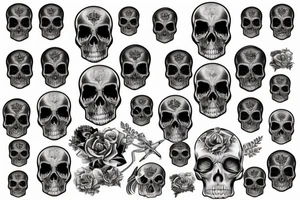 skull with military tattoo idea