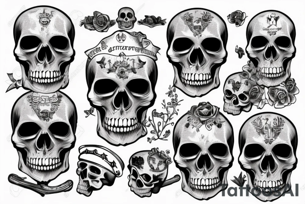 skull with military tattoo idea