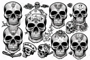 skull with military tattoo idea