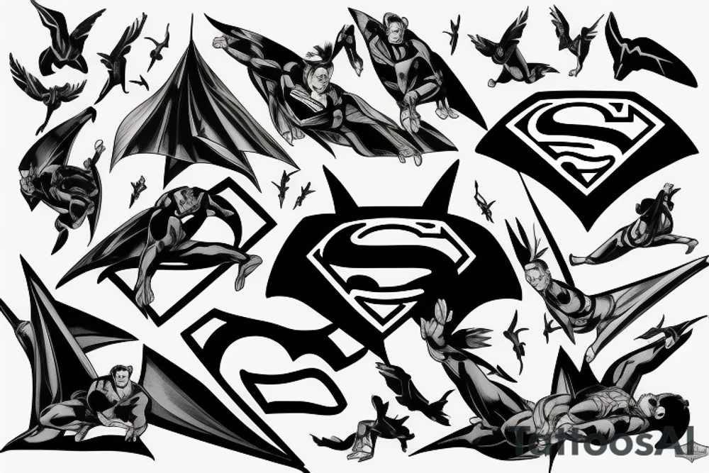 Superman with Batman tattoo idea