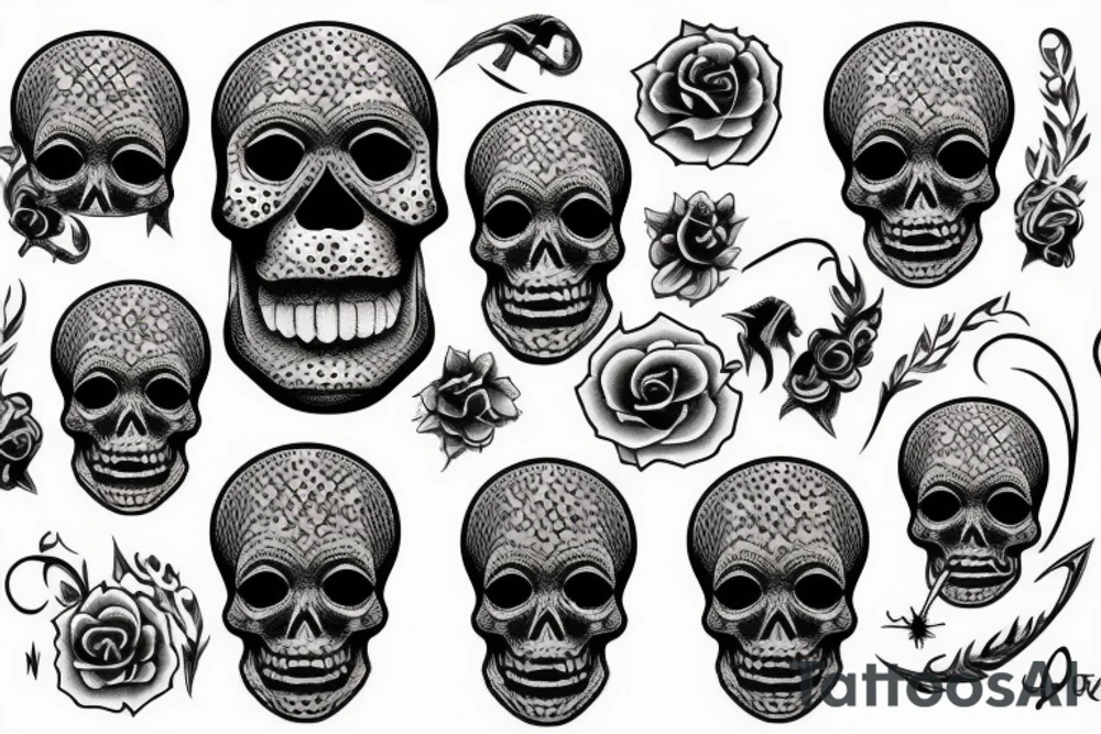 Dark skull tattoo idea