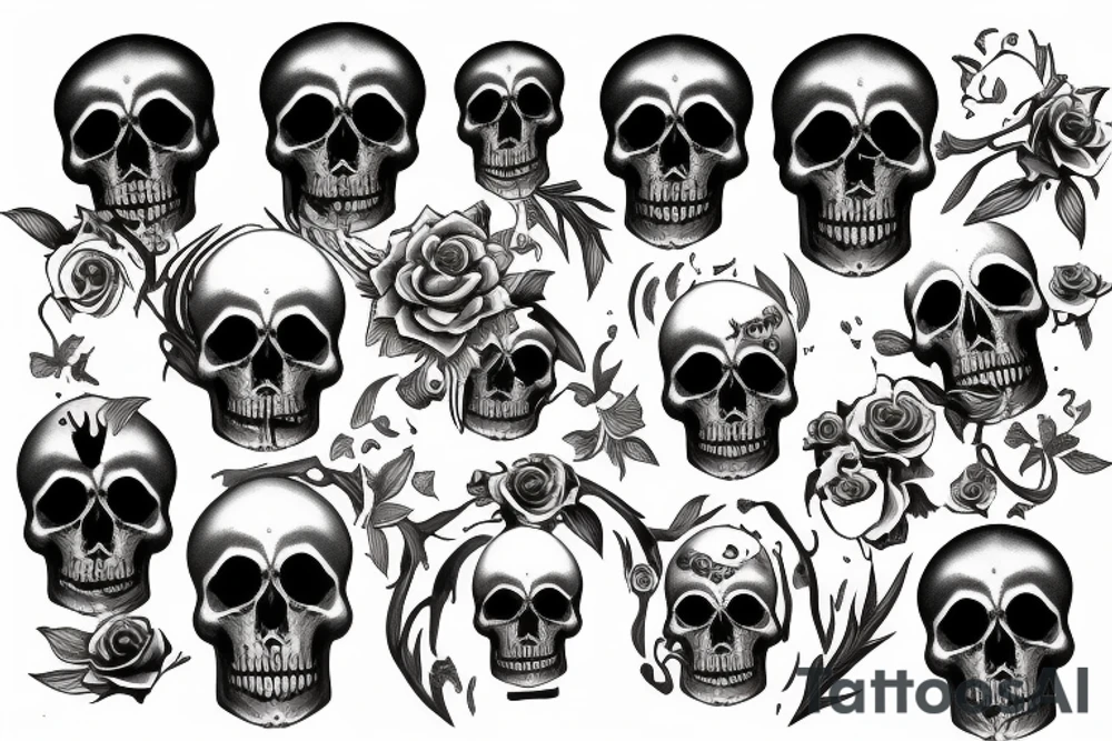 Dark skull tattoo idea