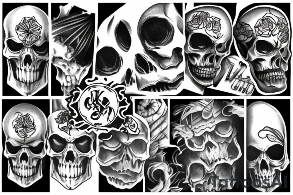 Dark skull tattoo idea