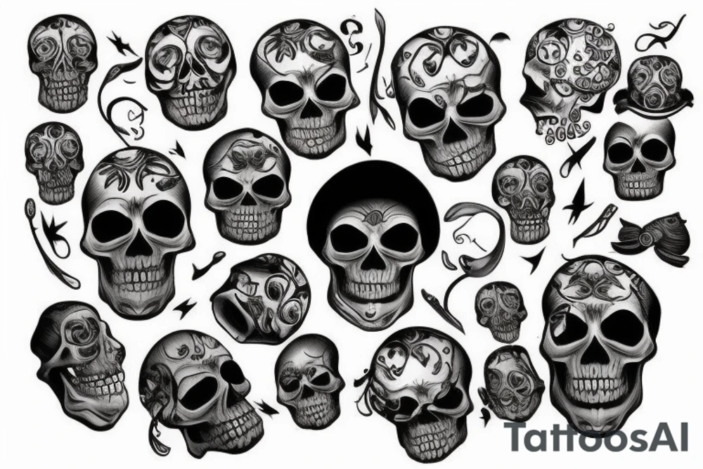 Dark skull tattoo idea